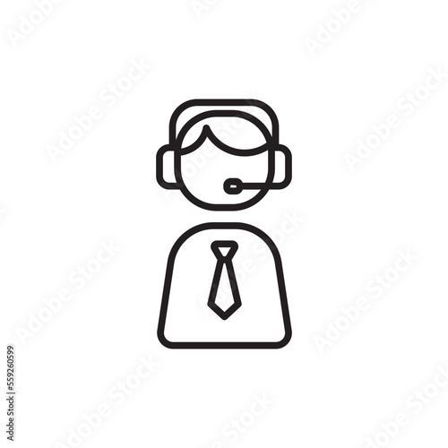 Customer service Business People Icons with black outline style