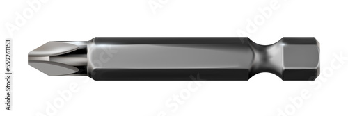 Metal phillips bit, screwdriver crosswise for cordless drill isolated. png