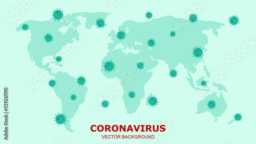 Coronavirus is spreading around the world. Coronavirus text. Covid-19 concept. Vector illustration.