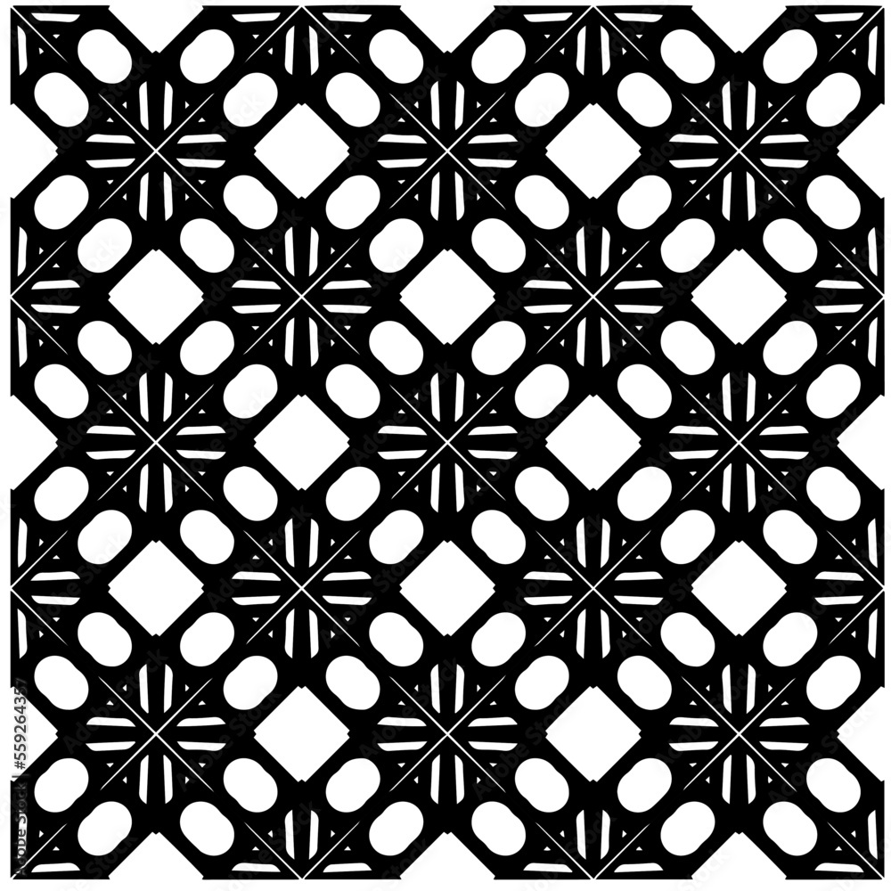 Fototapeta premium Vector pattern in geometric ornamental style. Black and white color.Seamless pattern. 