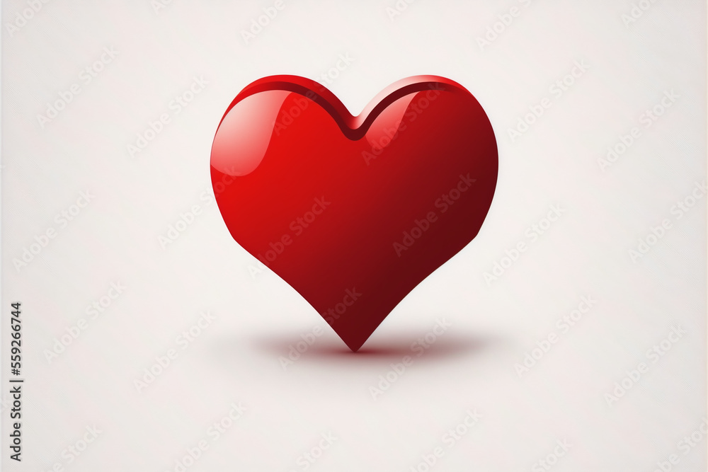 Heart symbol, color red. Generative AI. Heart symbol, color red. Generative AI.