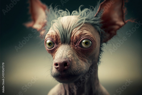 Ugly hairless dog. Generative AI.