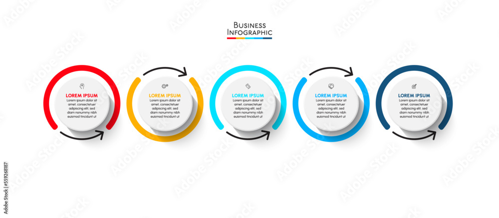 Vetor de Business data visualization. timeline infographic icons ...