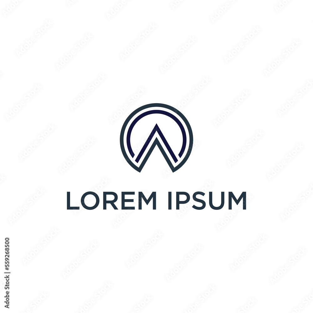 Letter A and Circle Minimalist Logo Design