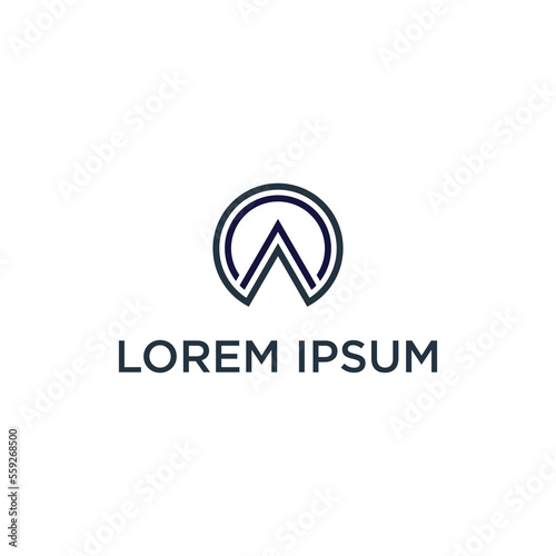 Letter A and Circle Minimalist Logo Design