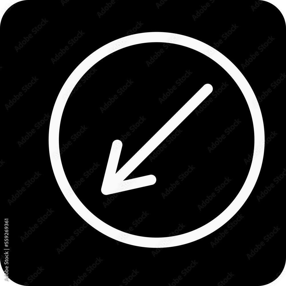 Solid circle arrow down left icon Solid circle arrow down left icon