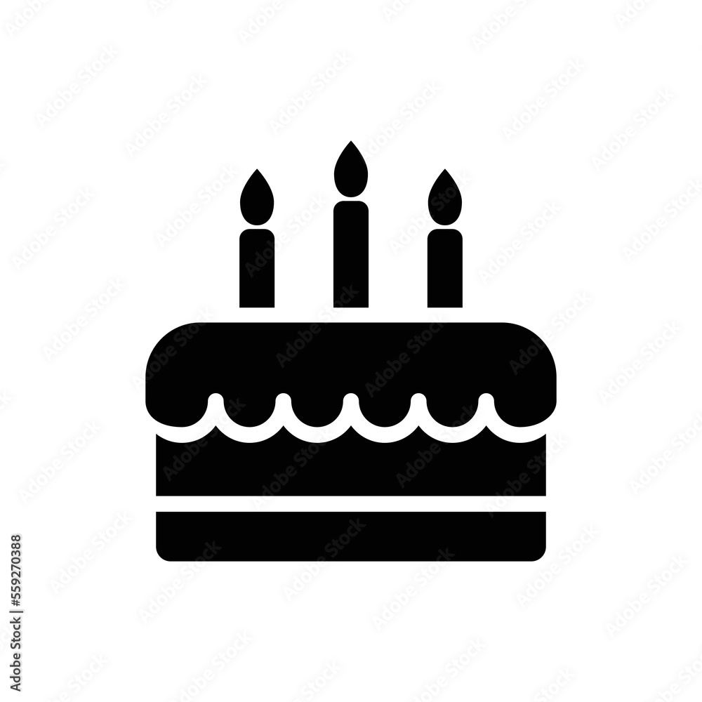 Birthday cake icon vector design template Birthday cake icon vector design template