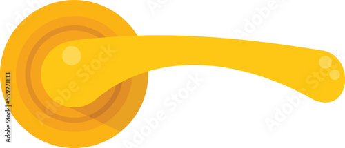 Ornate door handle icon flat vector. Knob lock. Metal front isolated