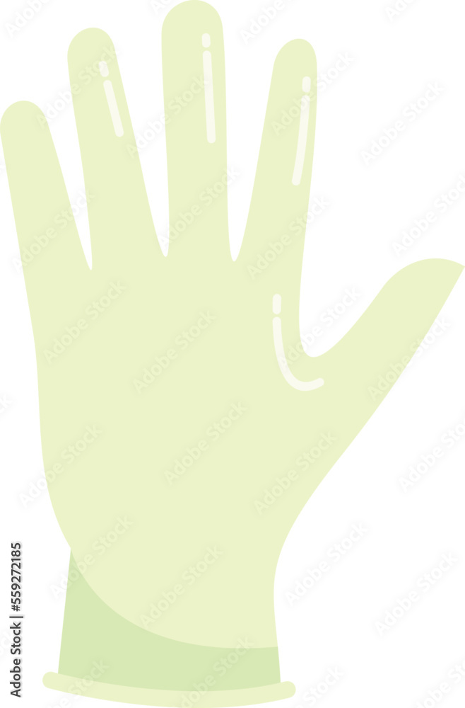 Obraz premium Medical glove icon flat vector. Hand latex. Doctor clean isolated