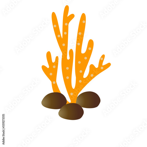 Cute cartoon aquarium plants