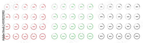 Progress load set loader. Vector progress loading bar set. Vector isolated