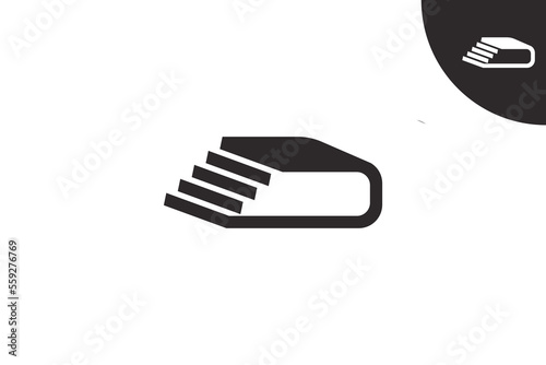 ladder book logo design concept that look clean and creative design