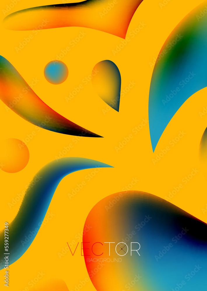 Obraz premium Fluid shapes vertical wallpaper background. Vector illustration for banner background or landing page
