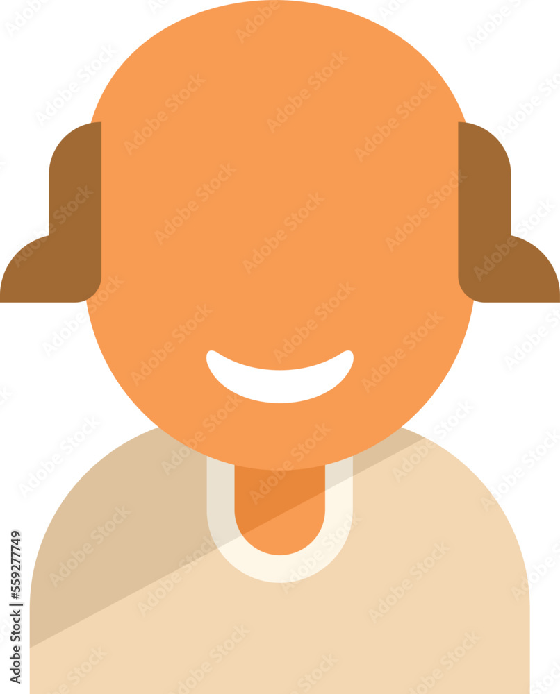 Smiling student icon flat vector. Happy person. Positive portrait isolated Smiling student icon flat vector. Happy person. Positive portrait isolated