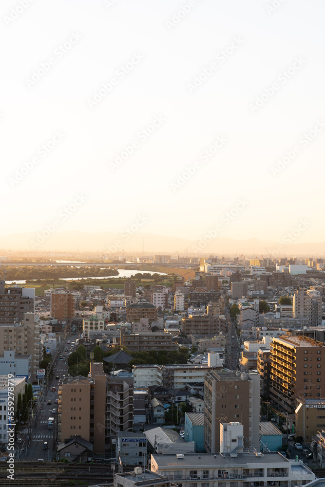 夕方の川口のタワーマンション