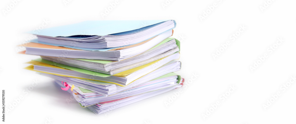 Pile or heap of financial business document paperwork stack on office desk concept of workload overtime or workplace paperless copy Pile or heap of financial business document paperwork stack on office desk concept of workload overtime or workplace paperless copy