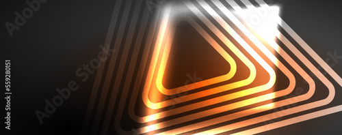Neon glowing techno lines, hi-tech futuristic abstract background template. Vector illustration for wallpaper, banner, background, leaflet, catalog, cover, flyer