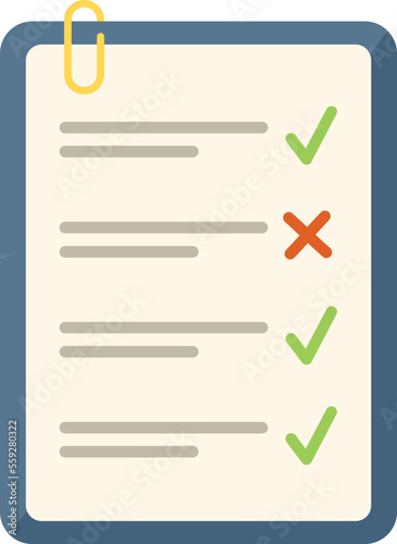 Survey test icon flat vector. Answer paper. Check form isolated
