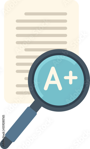 Test paper icon flat vector. Check form. Sheet mark isolated