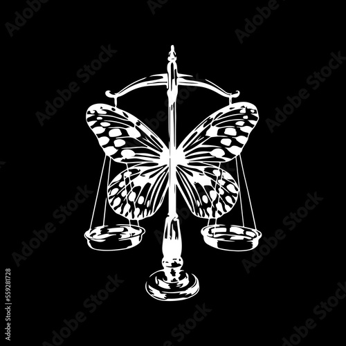 vector illustration of a butterfly with scales