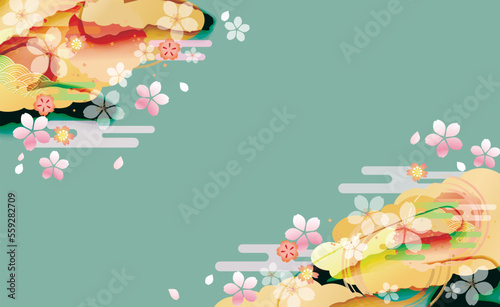 春の背景イラストフレーム