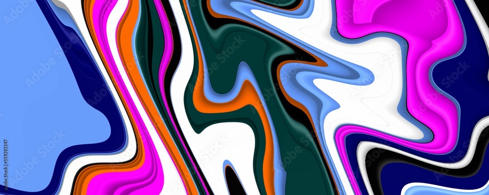 Multicolored waves, fluid lines, shapes, abstract background