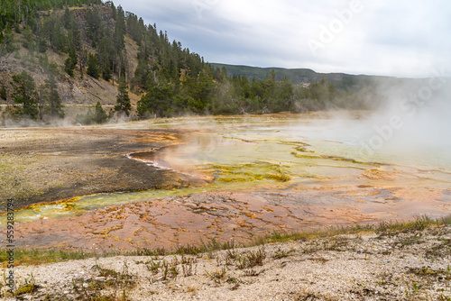 Runoff from Excelsior Geyser in Yellowstone National Park.