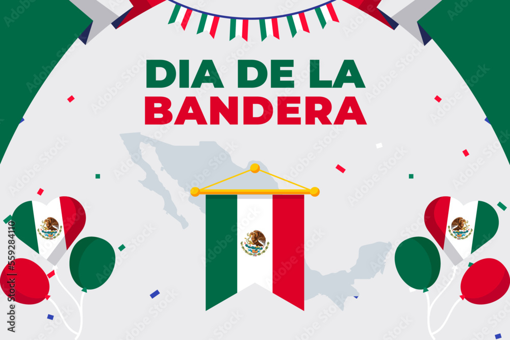 Mexico Flag Day Background. February 24. 24 de Febrero, Dia de la