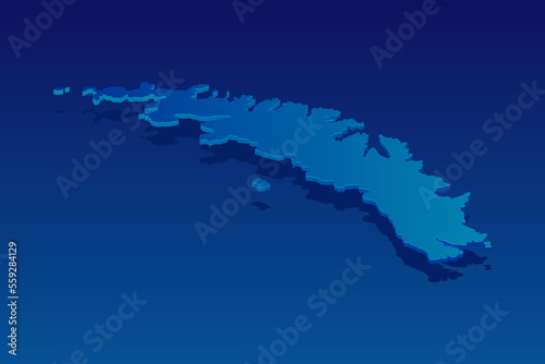map of South Georgia and the South Sandwich Islands on blue background. Vector modern isometric concept greeting Card illustration eps 10. © Whatever