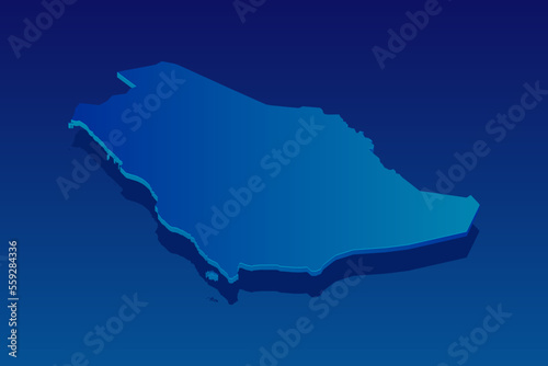 map of Saudi Arabia on blue background. Vector modern isometric concept greeting Card illustration eps 10.