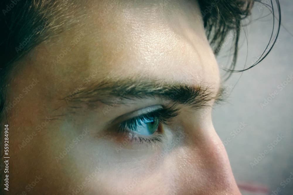 face in profile of a young man
