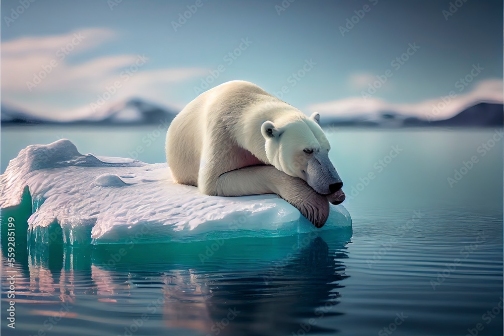 Obraz premium Polar Bear and global warming