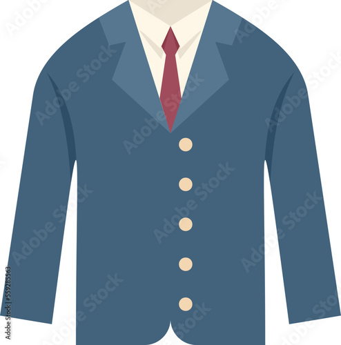 Clothes school icon flat vector. Boy uniform. Fashion suit isolated