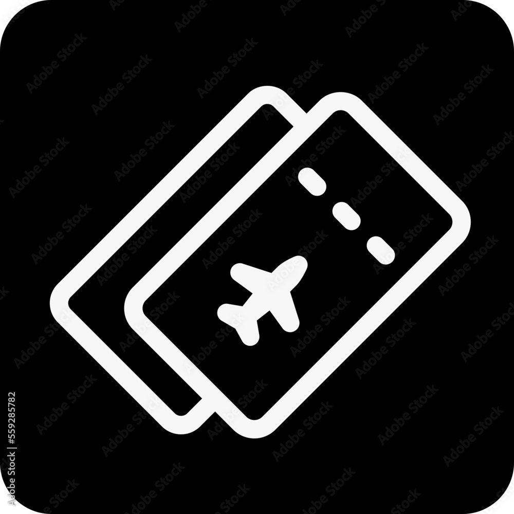 Solid Plane, Boarding pass vector icon Solid Plane, Boarding pass vector icon