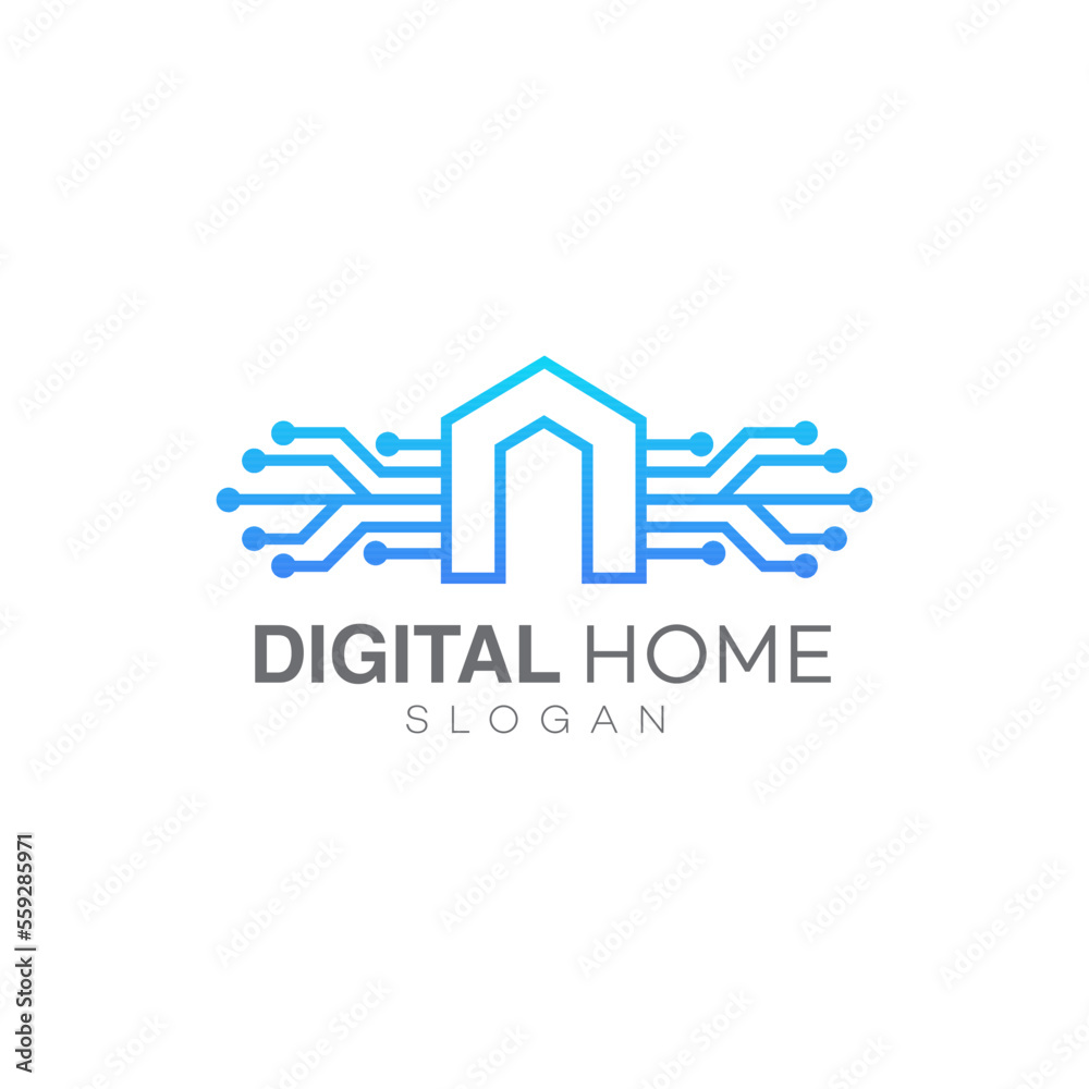 digital home logo design template vector digital home logo design template vector