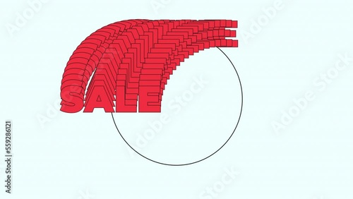 Seamless Loop Sale Text Typo Echo Effect Wave Run Cycle Loop Funny Cartoon Text Wallpaper Background