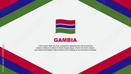 Gambia Flag Abstract Background Design Template. Gambia Independence Day Banner Cartoon Vector Illustration. Gambia Template