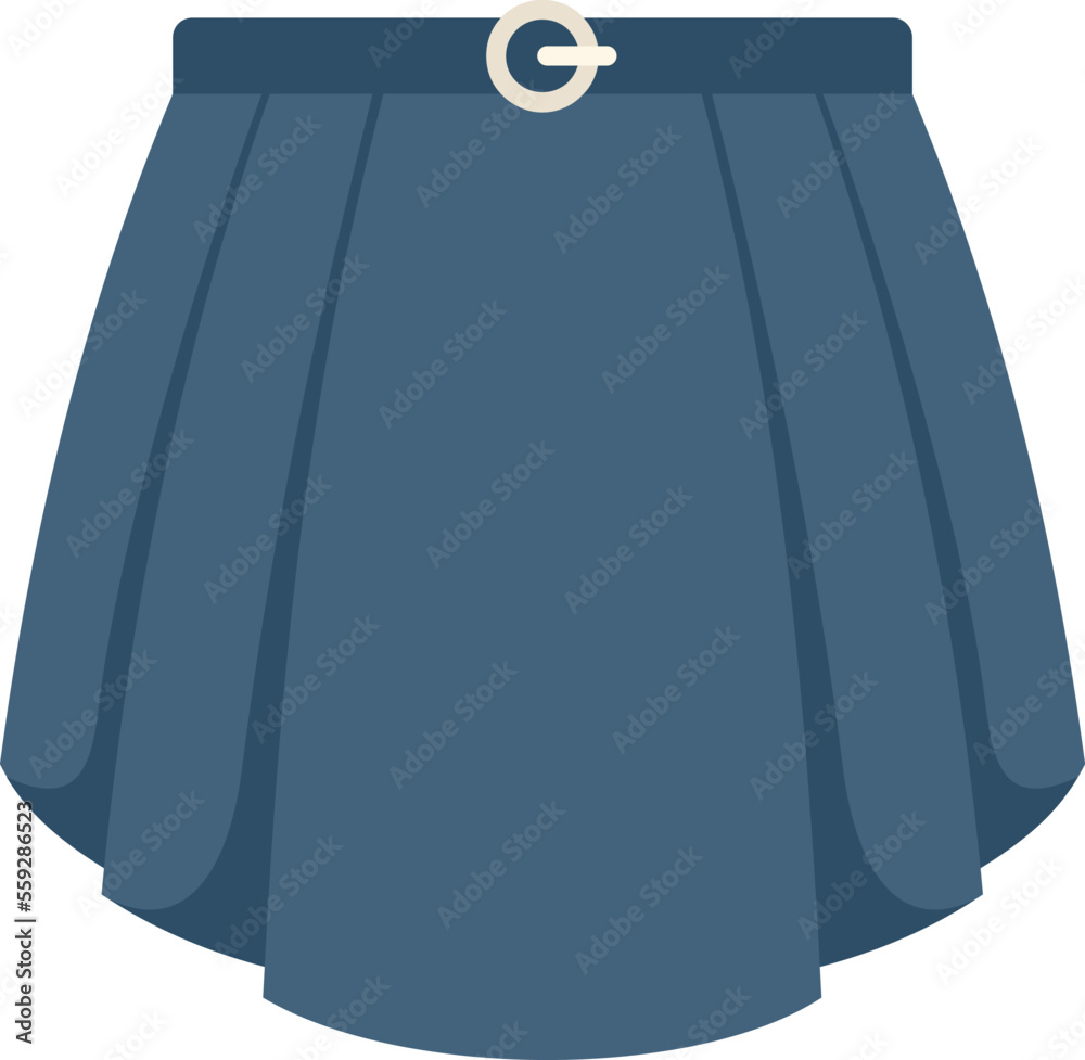 Skirt icon flat vector. Student girl. Shirt fashion isolated Skirt icon flat vector. Student girl. Shirt fashion isolated