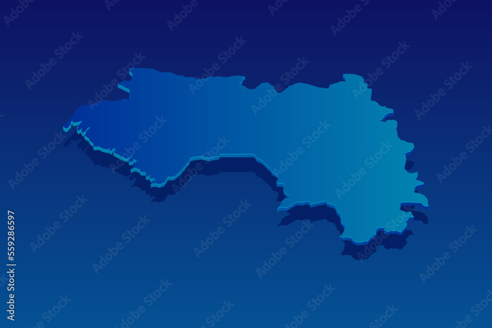 map of Guinea on blue background. Vector modern isometric concept greeting Card illustration eps 10. map of Guinea on blue background. Vector modern isometric concept greeting Card illustration eps 10.