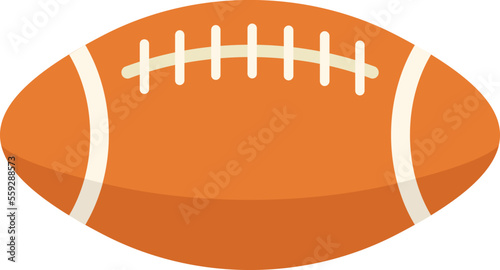 American football ball icon flat vector. Sport school. Room equipment isolated