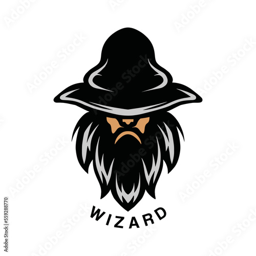 wizard Logo Vector Design silhouette illustration Symbol Icon