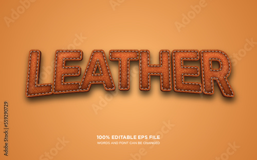 leather 3D editable text style effect