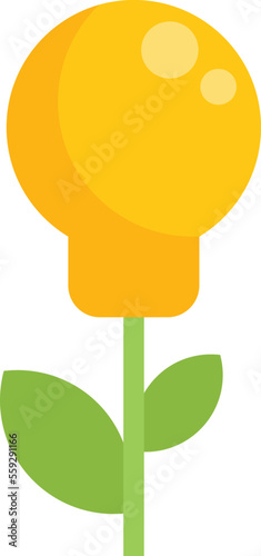 Eco plant bulb icon flat vector. Solar water. Fire tree isolated