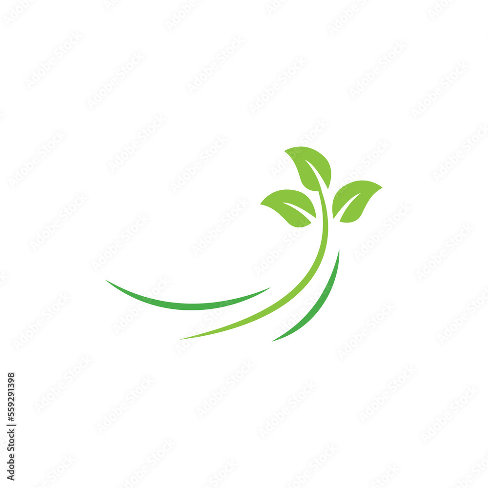 Fototapeta premium Stylized twig elements with leaves, Green leaf collection, Leaf icon vector isolated on white background. Various shapes of green leaves on trees and plants, floral elements 