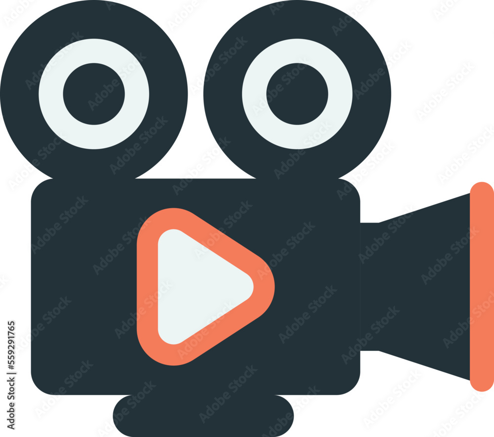 movie camera illustration in minimal style movie camera illustration in minimal style