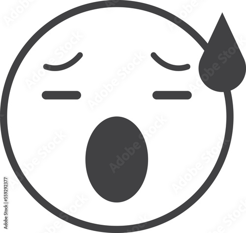 sick face emoji illustration in minimal style