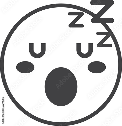 sleepy face emoji illustration in minimal style