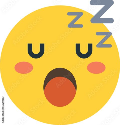 sleepy face emoji illustration in minimal style