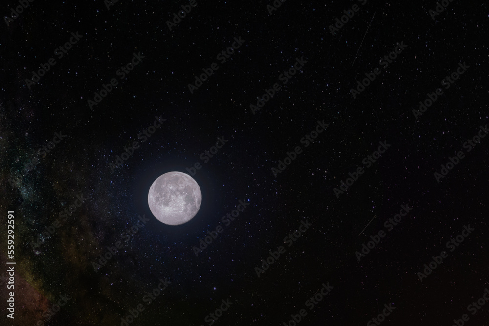 Fototapeta premium Mond - Moon - Luna - Himmelskörper - Nacht - Night - Astro