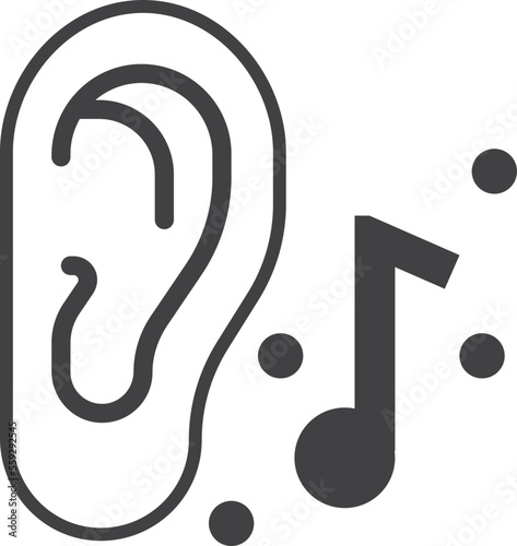 ears listening to music illustration in minimal style